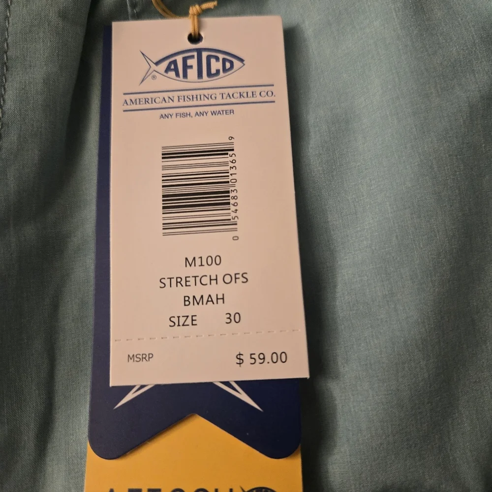 Aftco Size 30 Teal Fishing Shorts M100 Classic Fit - Picture 5 of 6